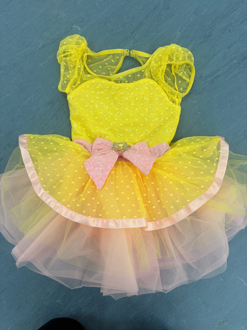 Weissman Yellow and Pink Tulle Dance Costume